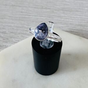Lab Grown Color-change Alexandrite Sterling Silver Ring